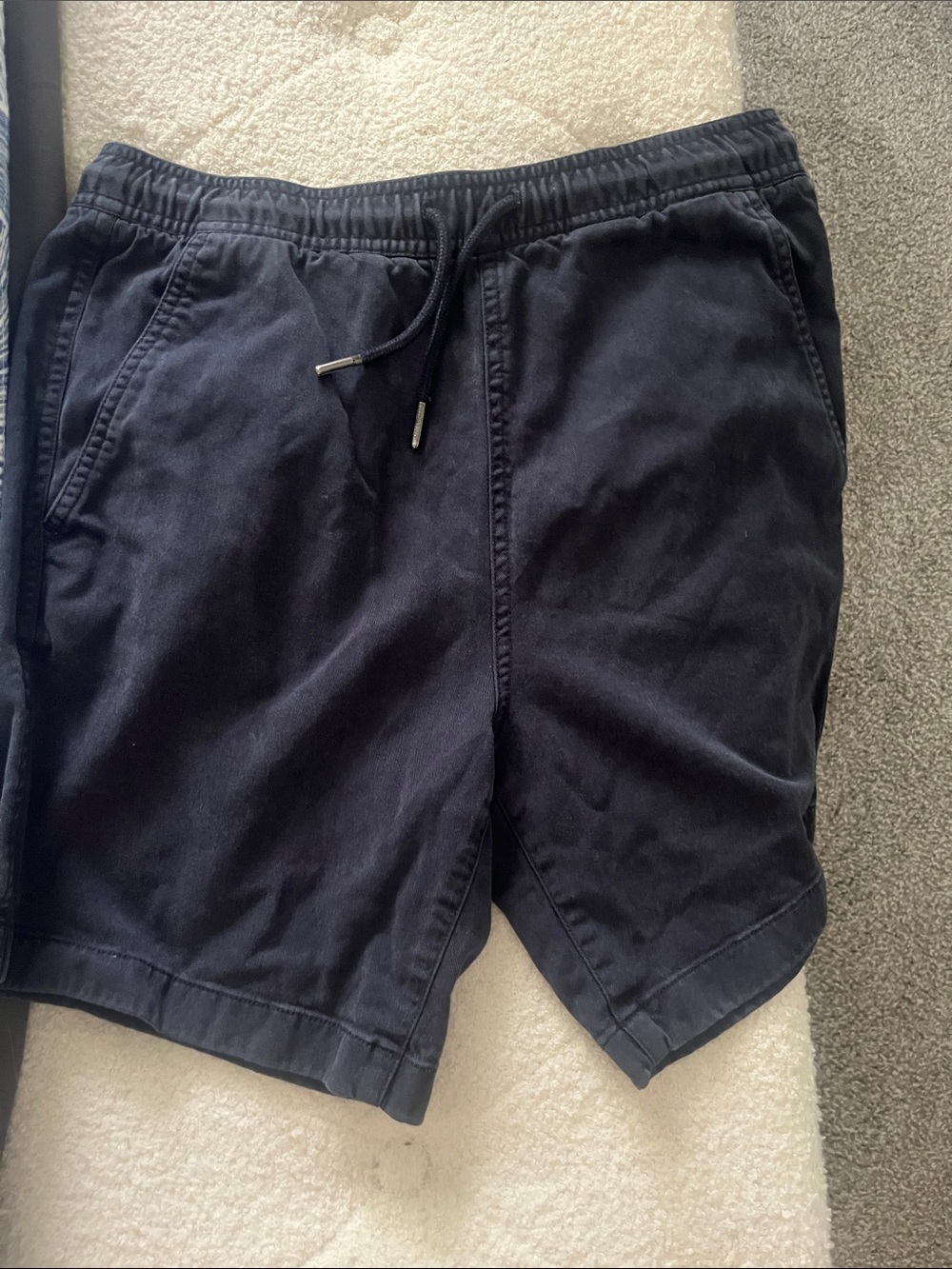 Psycho Bunny Navy Drawstring Cotton Shorts